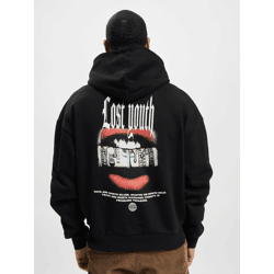 weicher Lost Youth Herren Hoodie große Kapuze Kapuze 460 g/m² mit Baumwolle Schwarz