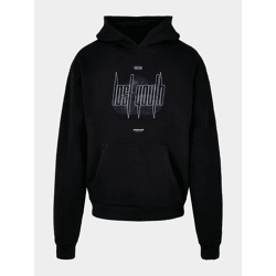 bequemer Lost Youth Herren Hoodie Kapuze Oversize 460 g/m² mit Baumwolle Schwarz