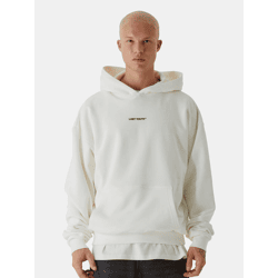 bequemer Lost Youth Herren Hoodie Taschen Slim Fit 460 g/m² mit Baumwolle Weiß