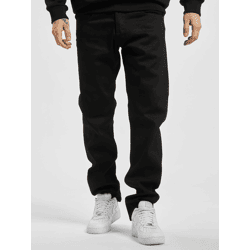 stylische Replay Herren Jeans Straight Fit Reißverschluss Taschen Schwarz