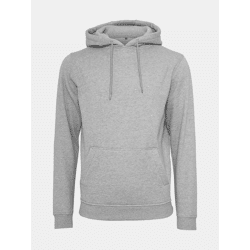 moderner Merchcode Herren Hoodie Kordelzug Rippstrick 250 g/m² mit Baumwolle Grau