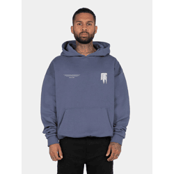 moderner MJ Gonzales Herren Hoodie große Kapuze Rippbündchen 460 g/m² mit Baumwolle Blau