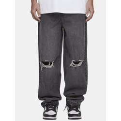 moderne MJ Gonzales Herren Jeans Reißverschluss Oversize mit Baumwolle Anthrazit
