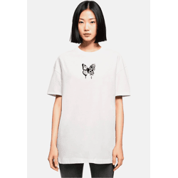 bequemes POD Damen T-Shirt Oversize 220 g/m² mit Baumwolle Weiß