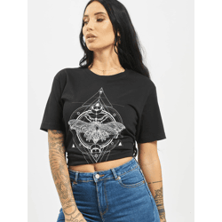 bequemes Mister Tee Damen T-Shirt Rippstrick 180 g/m² mit Baumwolle Schwarz