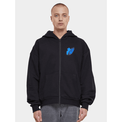 lässiger Mister Tee Herren Hoodie große Kapuze Reißverschluss 460 g/m² mit Baumwolle Schwarz