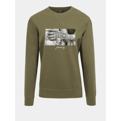 bequemes Mister Tee Herren Sweatshirt Rippbündchen mit Baumwolle Khaki