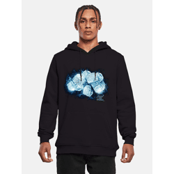 lässiger Mister Tee Herren Hoodie Rippbündchen Kapuze 300 g/m² mit Baumwolle Schwarz