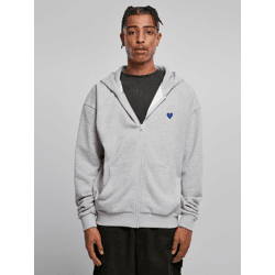 weicher Mister Tee Herren Hoodie Reißverschluss Kapuze 460 g/m² mit Baumwolle Grau