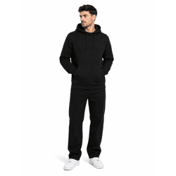 lässiger Mister Tee Herren Basic-Hoodie mit Kapuze Baumwoll-Pullover 300 g/m² Schwarz