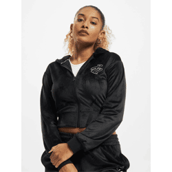 weicher Rocawear Damen Hoodie Kordelzug Taschen Schwarz