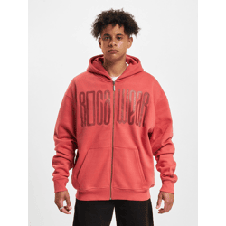 moderner Rocawear Herren Hoodie Reißverschluss Rippstrick mit Baumwolle Rot