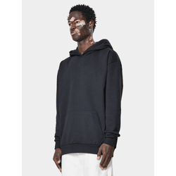 bequemer 9N1M SENSE Herren Hoodie Rippstrick Kapuze 350 g/m² mit Baumwolle Schwarz