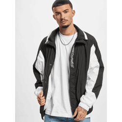 moderne Starter Herren Jacke Kordelzug Reißverschluss 78 g/m² Schwarz/Weiß