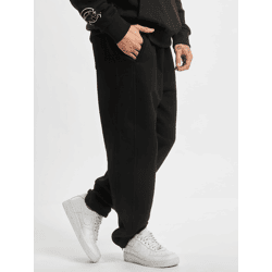 bequeme URBAN CLASSICS Herren Hose Taschen Rippbündchen 380 g/m² mit Baumwolle Schwarz