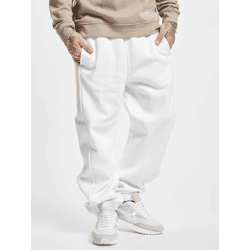 Versatile URBAN CLASSICS Men's Pants with Pockets and Ribbed Cuffs, 380 g/m², Cotton Blend, White