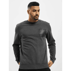 bequemes Urban Classics Herren Sweatshirt Rippstrick 240 g/m² mit Baumwolle Grau