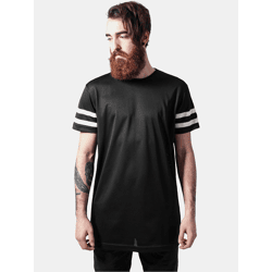 bequemes Urban Classics Herren T-Shirt gesteppt Mesh 130 g/m² Schwarz/Weiß