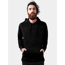 lässiger Urban Classics Herren Hoodie Stretch große Kapuze Taschen Schwarz