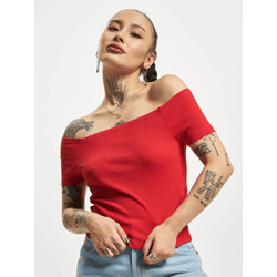 bequemes Urban Classics Damen T-Shirt Stretch 180 g/m² mit Baumwolle Rot