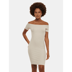 modisches Urban Classics Damen Kleid Stretch 180 g/m² mit Baumwolle Ecru-Weiß