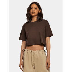sportliches Urban Classics Damen T-Shirt Oversize 140 g/m² mit Baumwolle Braun