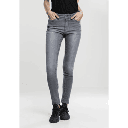 lässige Urban Classics Damen Jeans Skinny Fit Stretch Reißverschluss mit Baumwolle Grau