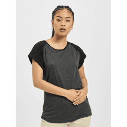 sportliches Urban Classics Damen T-Shirt 140 g/m² mit Baumwolle Grau/Schwarz