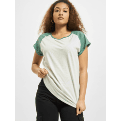 lässiges Urban Classics Damen T-Shirt 140 g/m² mit Baumwolle Creme-Beige/Grün