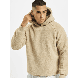 lässiger URBAN CLASSICS Herren Hoodie Rippstrick Rippbündchen 330 g/m² Beige