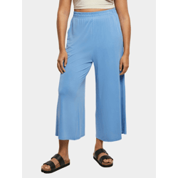 stylische Urban Classics Damen Culotte-Hose mit verkürztem Schnitt Stoff-Hose 200 g/m² Blau
