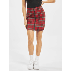 stilvolles Urban Classics Damen Kleid Stretch Reißverschluss 260 g/m² Rot/Schwarz