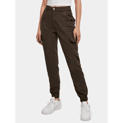 lässige URBAN CLASSICS Damen Jeans Stretch Reißverschluss Taschen mit Baumwolle Braun