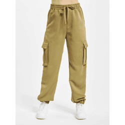 stylische Urban Classics Damen Jeans Kordelzug Reißverschluss 188 g/m² Khaki
