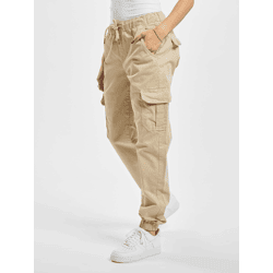 lässige Urban Classics Damen Jeans Stretch Reißverschluss Taschen mit Baumwolle Beige