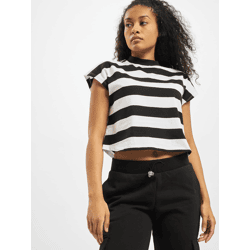 sportliches Urban Classics Damen T-Shirt 180 g/m² mit Baumwolle Schwarz/Weiß
