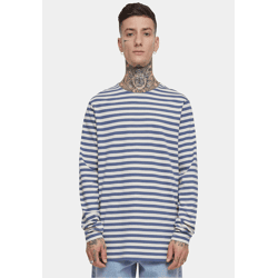 bequemes Urban Classics Herren Sweatshirt 180 g/m² mit Baumwolle Blau/Weiß