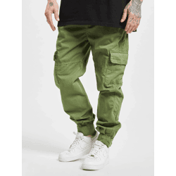 Modern URBAN CLASSICS Men's Jeans with Drawstring and Velcro Closure, 320 g/m², Cotton, Green