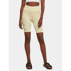 bequeme Urban Classics Damen Hose Stretch Slim Fit 210 g/m² Pastell-Gelb