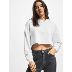 moderner Urban Classics Damen Hoodie Kapuze Oversize 300 g/m² mit Baumwolle Weiß