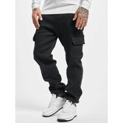 bequeme URBAN CLASSICS Herren Jeans Stretch Kordelzug Reißverschluss mit Baumwolle Schwarz