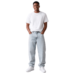 Moderne URBAN CLASSICS Herren Baggy Jeans aus Baumwolle – Weit geschnittene Denim Hose in Hellblau