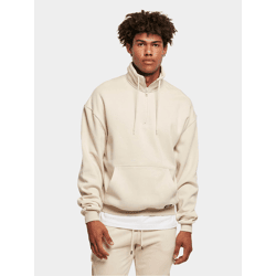 lässiges Urban Classics Herren Sweatshirt Kordelzug Reißverschluss 305 g/m² Beige