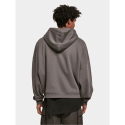 lässiger URBAN CLASSICS Herren Hoodie Reißverschluss Rippbündchen 300 g/m² mit Baumwolle Grau