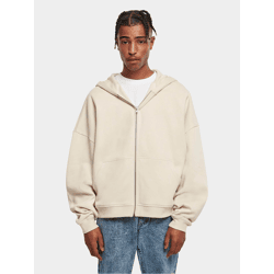 moderner Urban Classics Herren Hoodie Reißverschluss Rippbündchen 300 g/m² mit Baumwolle Beige