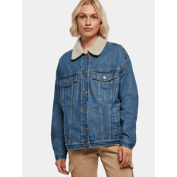 lässige Urban Classics Damen Jeans Taschen gefüttert 375 g/m² mit Baumwolle Blau