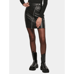 leichtes Urban Classics Damen Kleid Stretch Reißverschluss gesteppt Schwarz