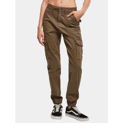 lässige Urban Classics Damen Jeans Stretch Reißverschluss Taschen mit Baumwolle Khaki