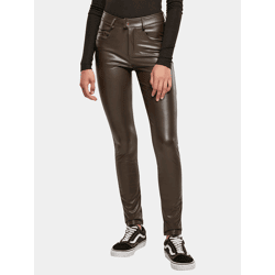 moderne Urban Classics Damen Jeans Stretch Reißverschluss Taschen Braun