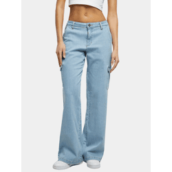 lässige Urban Classics Damen Jeans Straight Fit Stretch Taschen mit Baumwolle Blau